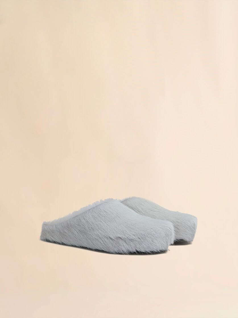 GREY LONG-HAIR CALFSKIN FUSSBETT SABOT - 2