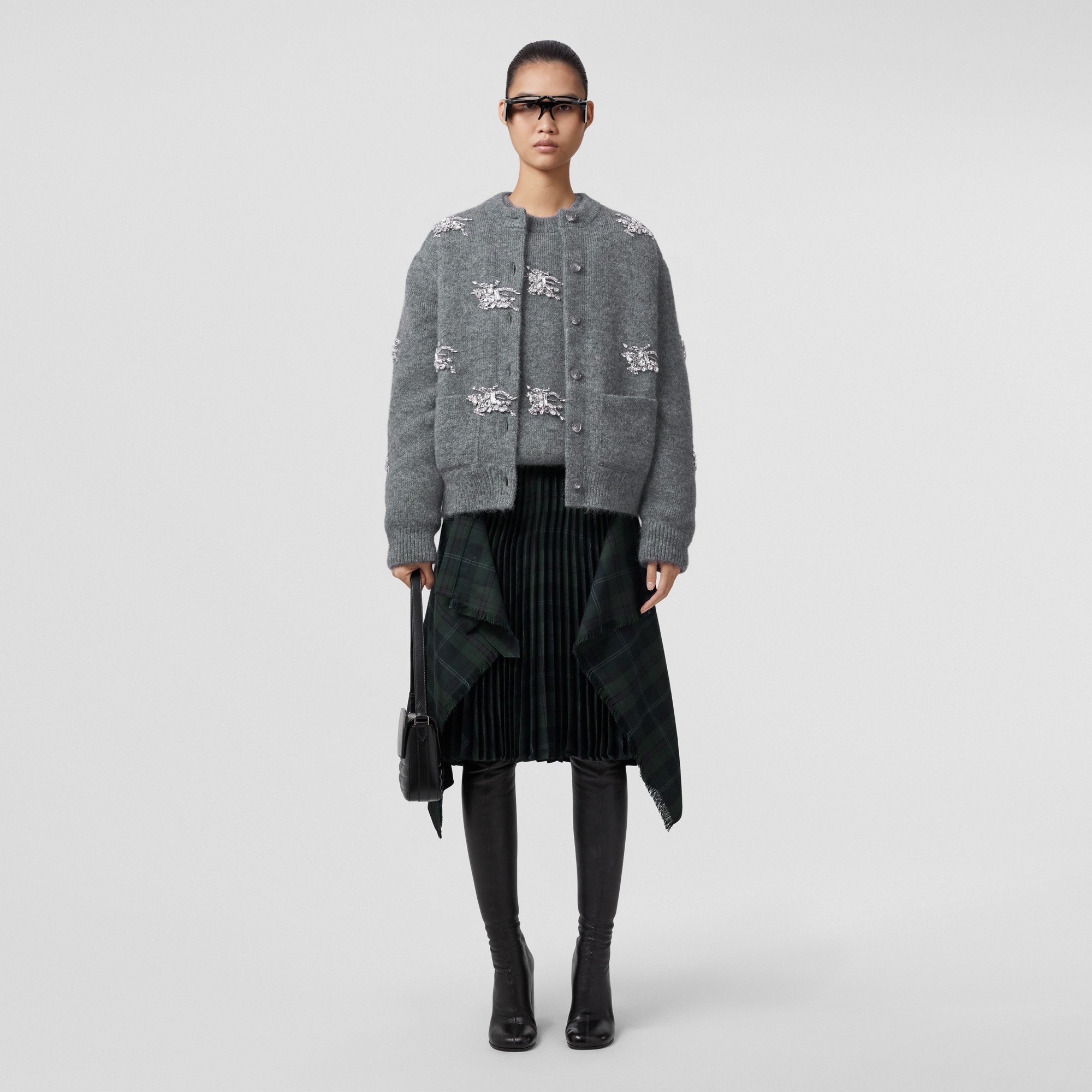 Crystal EKD Wool Mohair Blend Cardigan - 5