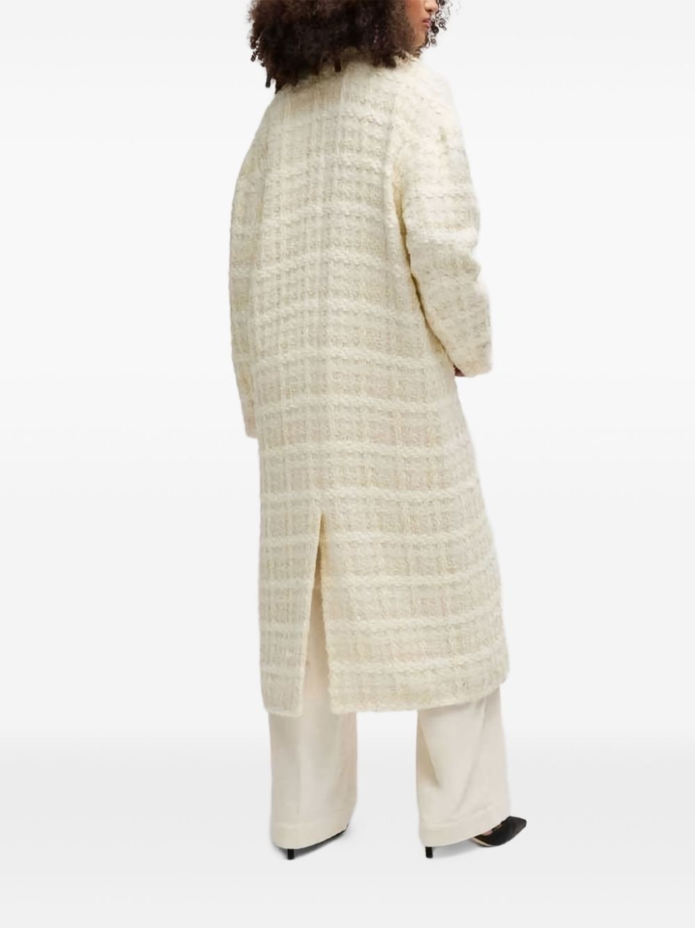 bouclé-knit coat - 2