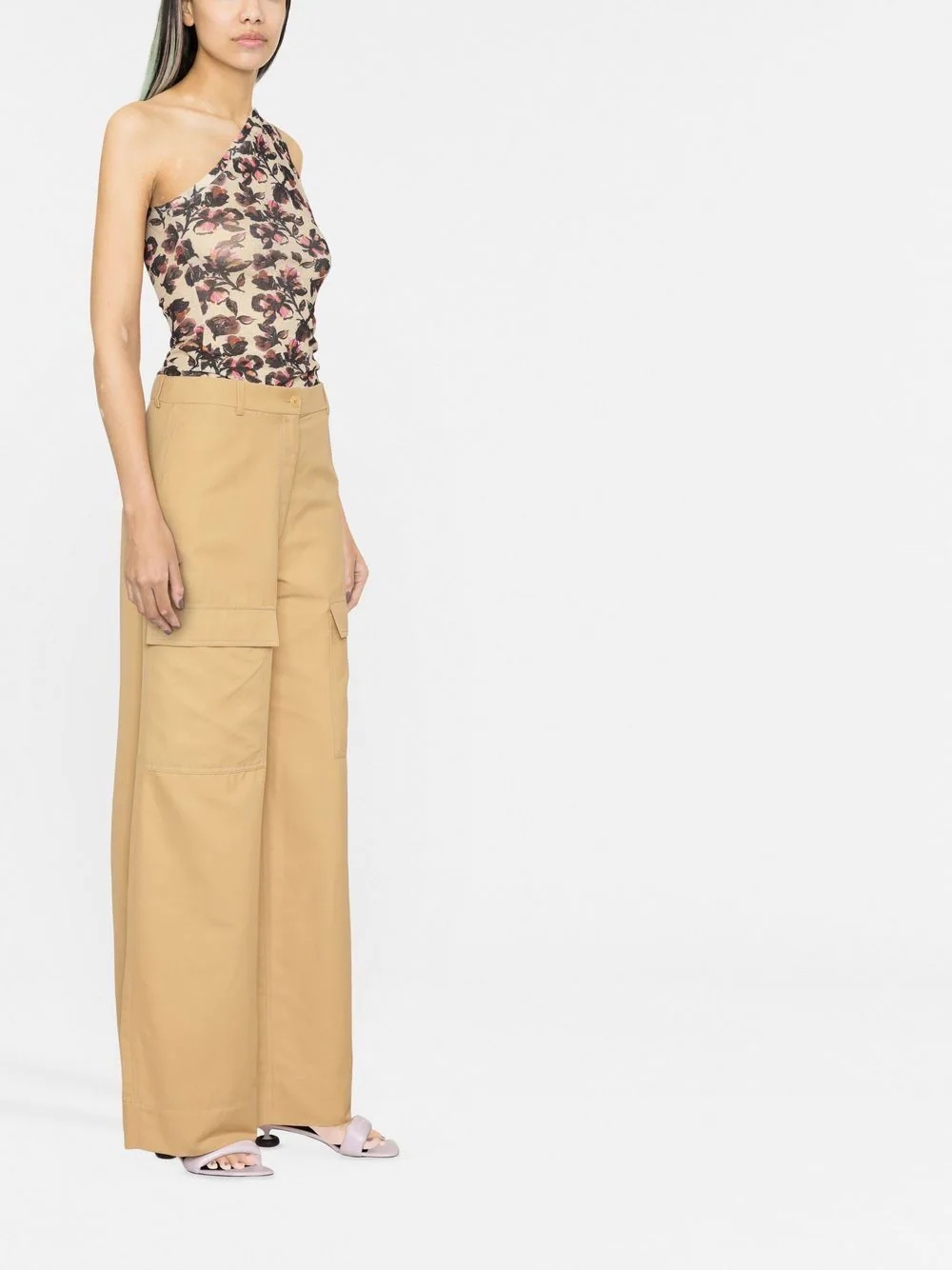 wide-leg flap-pocket trousers - 4