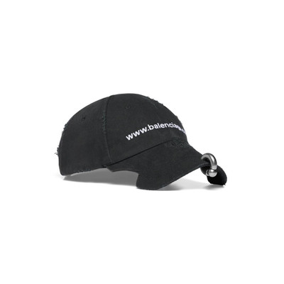 BALENCIAGA Bal.com Front Piercing Cap in Black Faded outlook