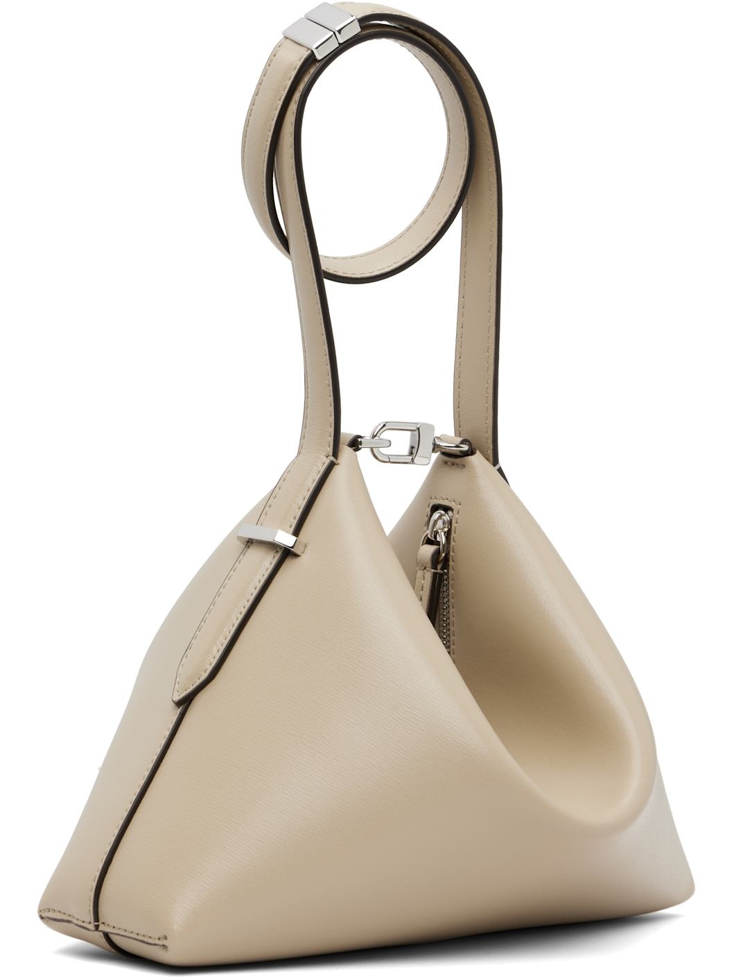Taupe Bevel Leather Wristlet Clutch - 3