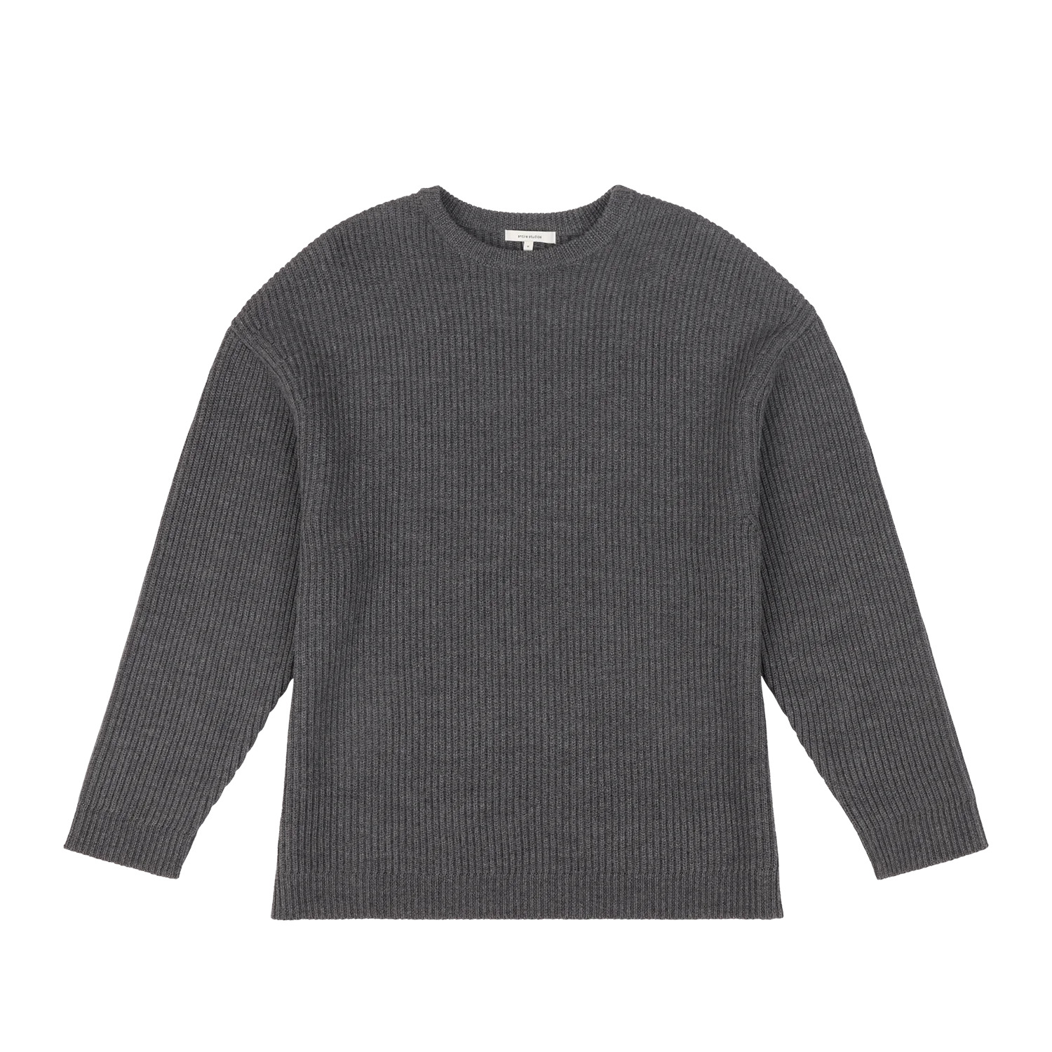 OVERSIZE KNIT CREWNECK CONCRETE - 1