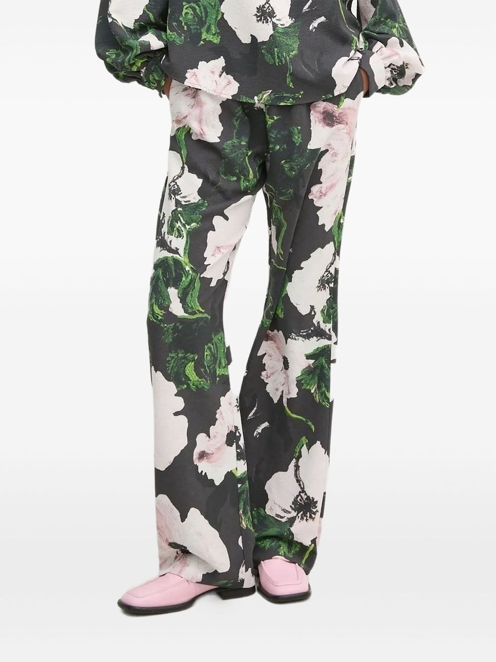 floral-print trousers - 1