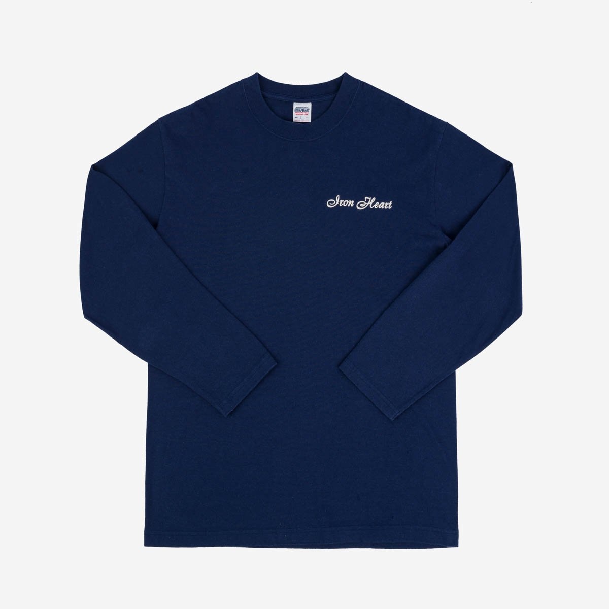 IHTL-2301-NAV 7.5oz Printed Loopwheel Crew Neck Long Sleeved T-Shirt - Navy - 1