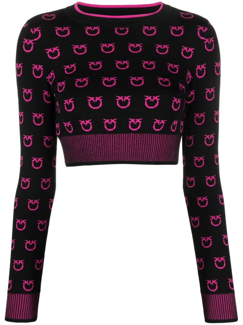 intarsia-knit cropped jumper 1