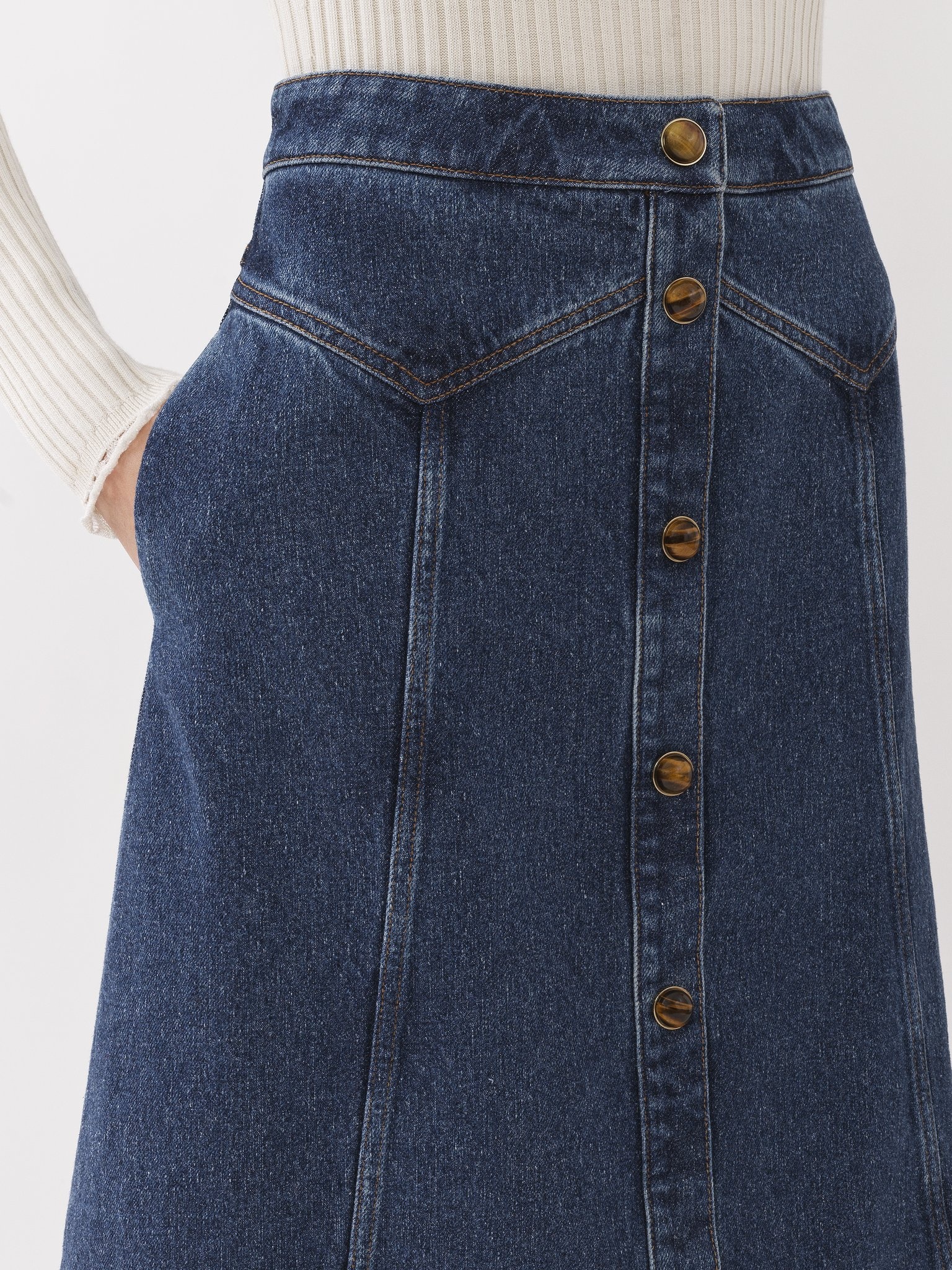 FLARED MID-LENGTH SKIRT - 5
