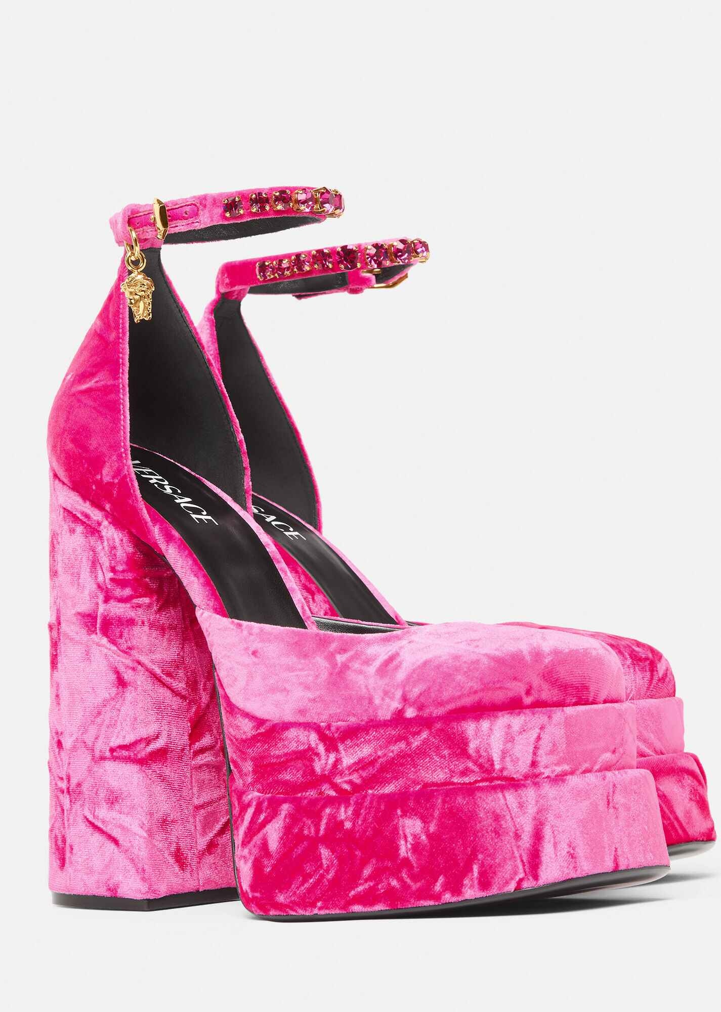 Medusa Aevitas Velvet Platform Pumps - 3