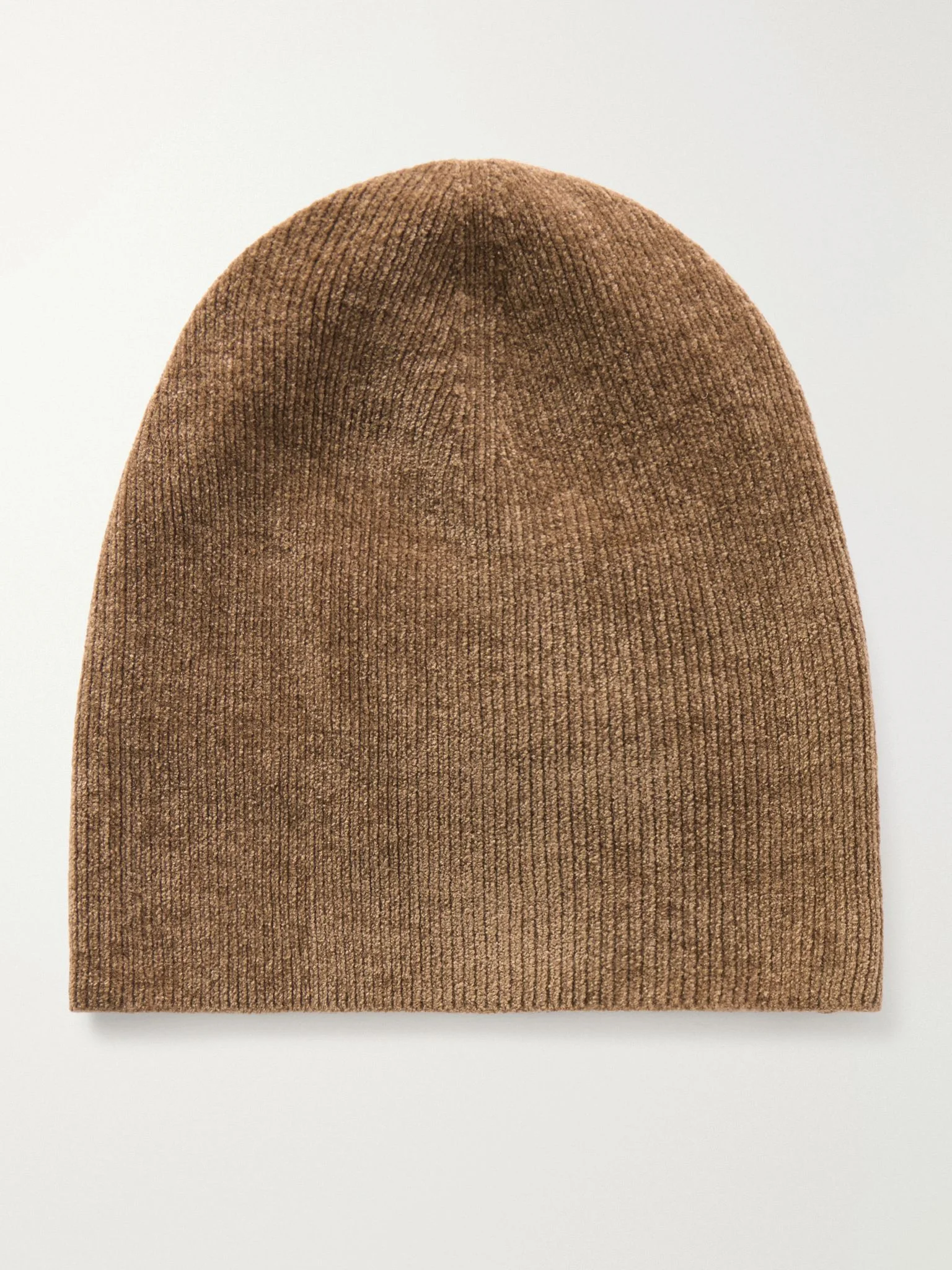 Spire ribbed silk beanie Camel - 1