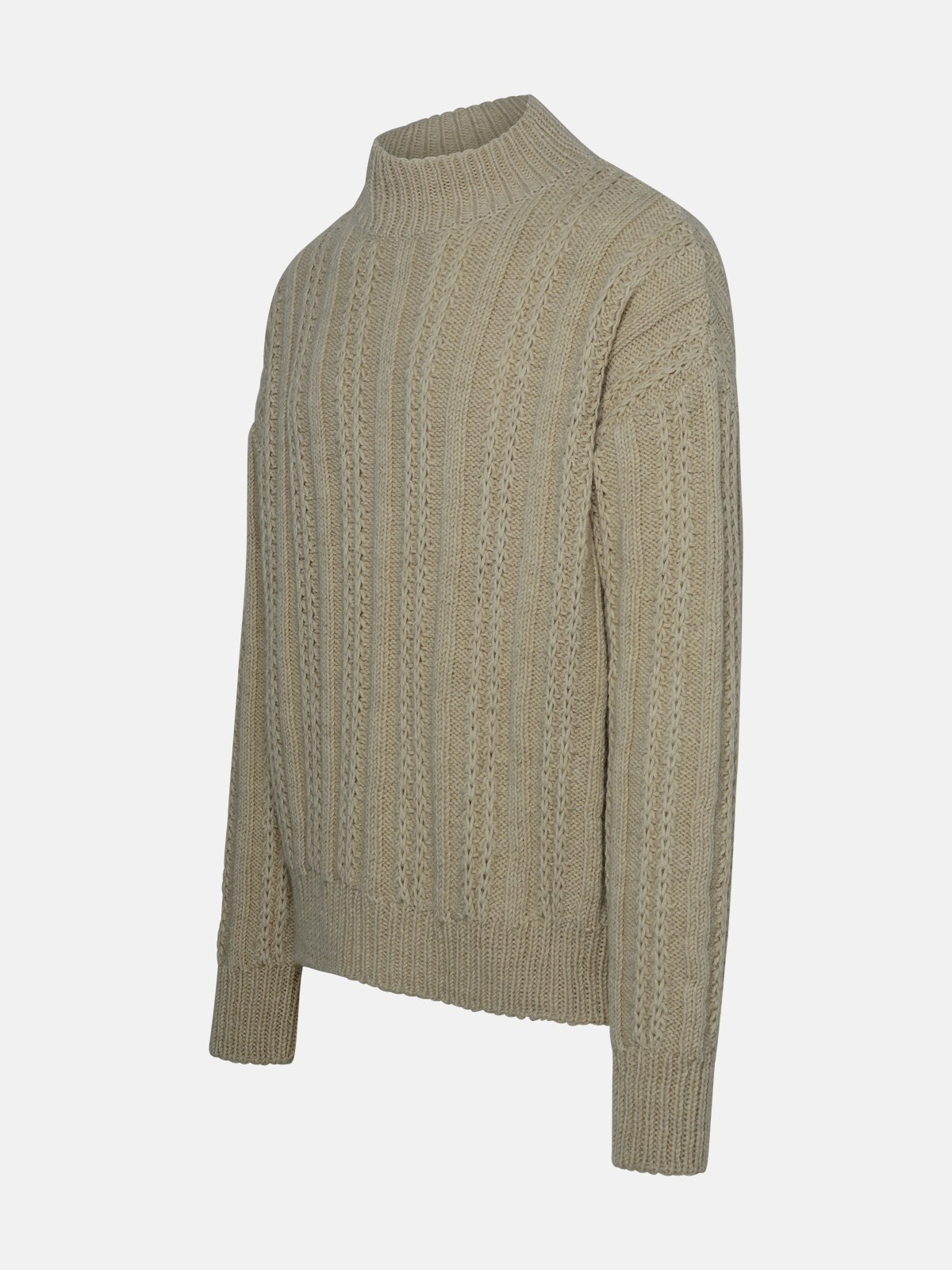 Beige alpaca blend sweater - 2