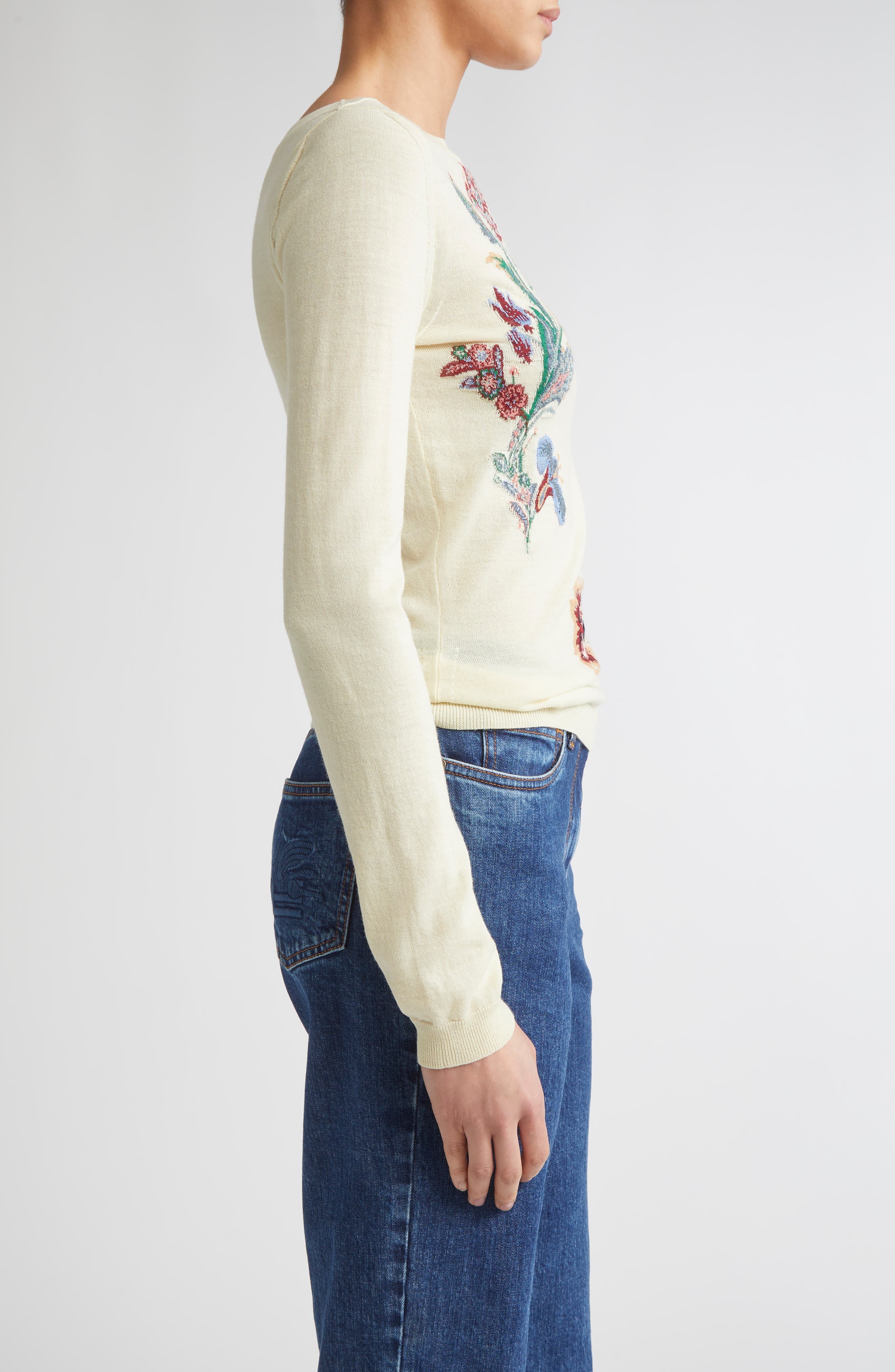 Etro Paisley Wool Blend Sweater in Ivory at Nordstrom - 3
