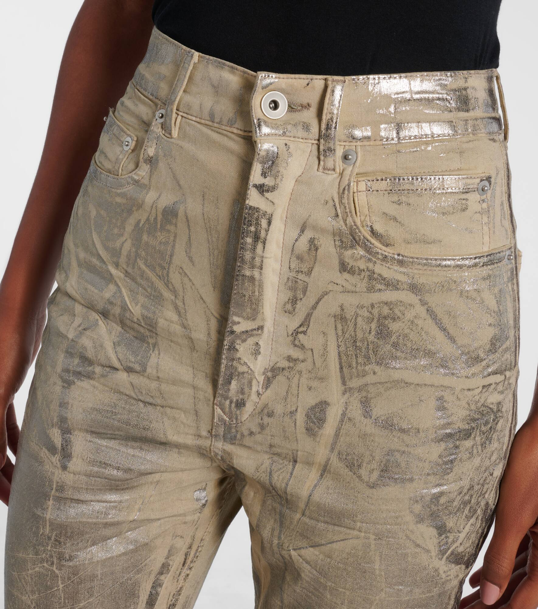 Bolan coated high-rise bootcut jeans - 4