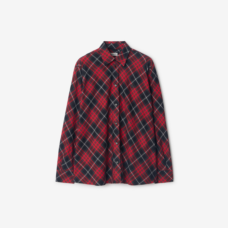 Relaxed Fit Check Cotton Flannel Shirt 1