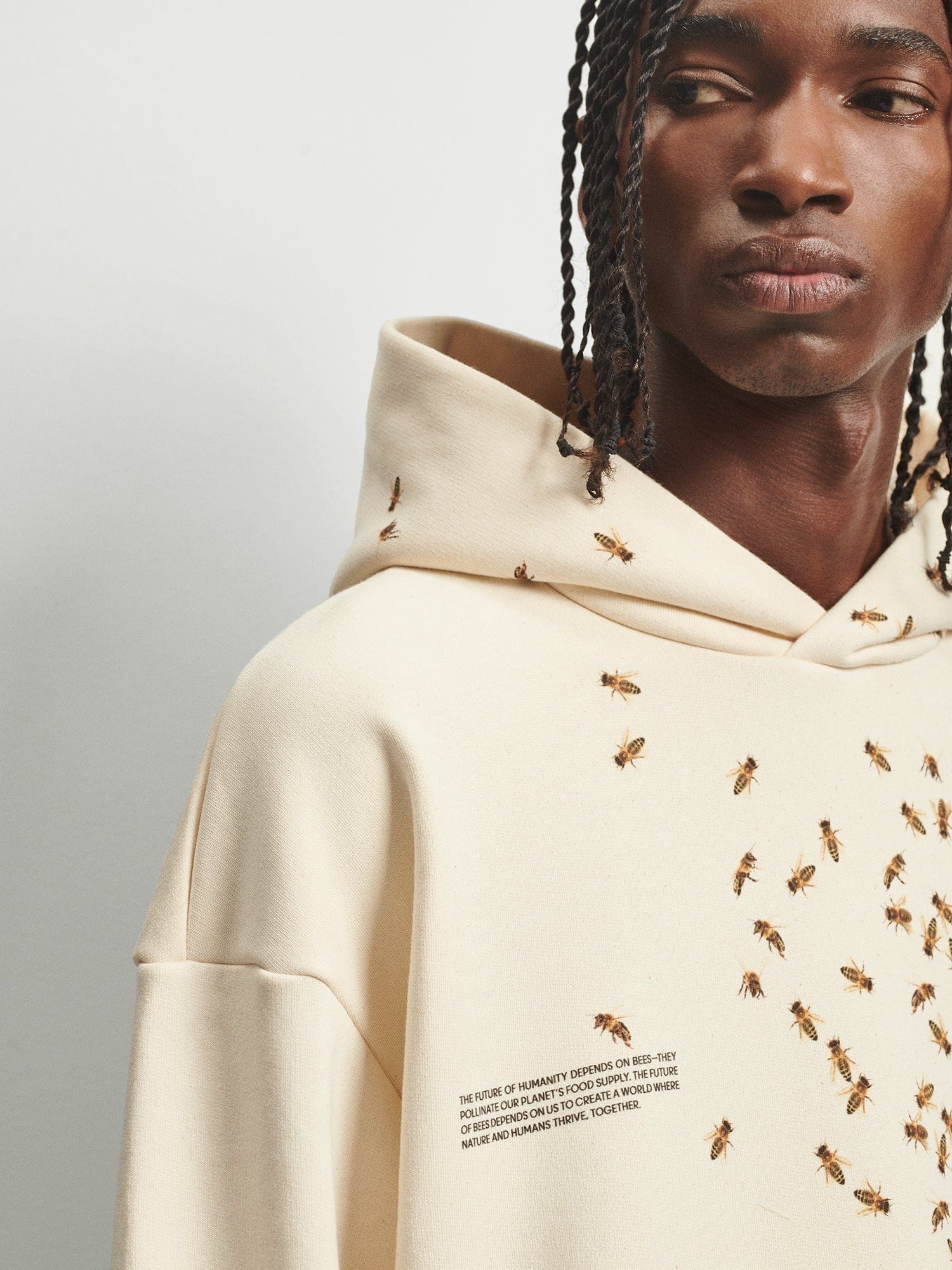 Mens Bee The Change Hoodie - Undyed - 4