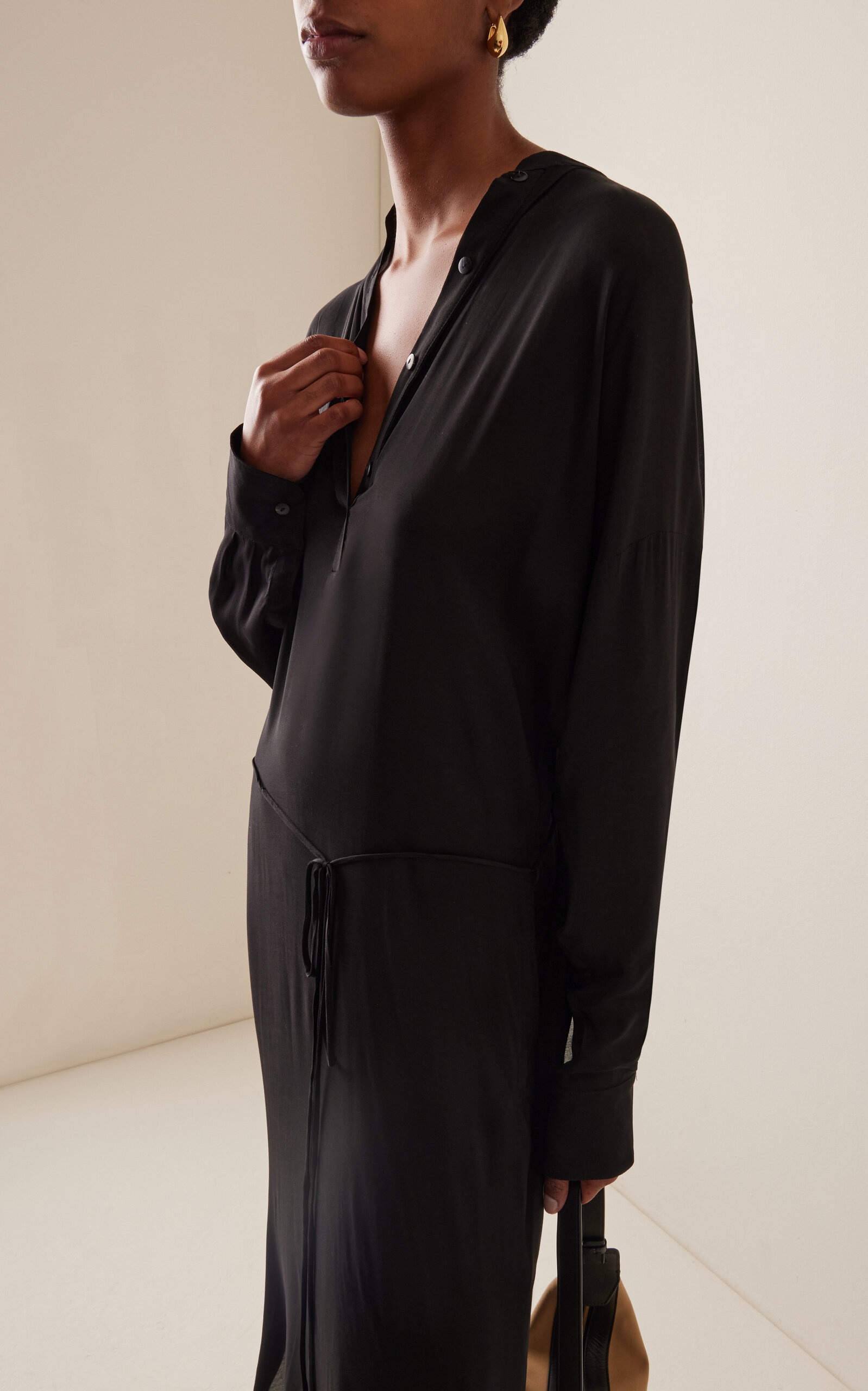 Cremona Gauze Maxi Dress black - 3