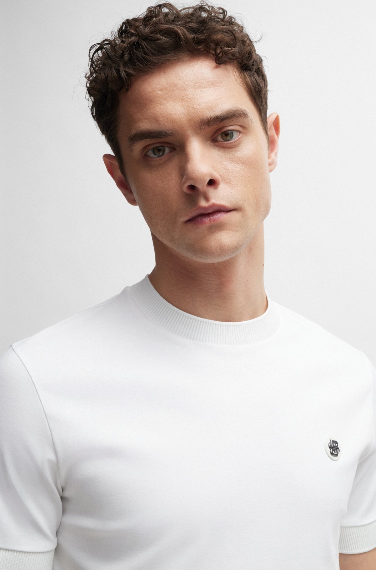 REGULAR-FIT T-SHIRT IN COTTON WITH MONOGRAM PRINT - 3