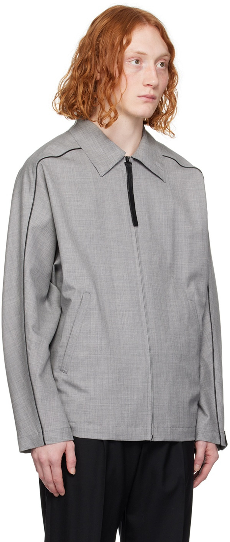 N.Hoolywood Gray Zip Jacket outlook