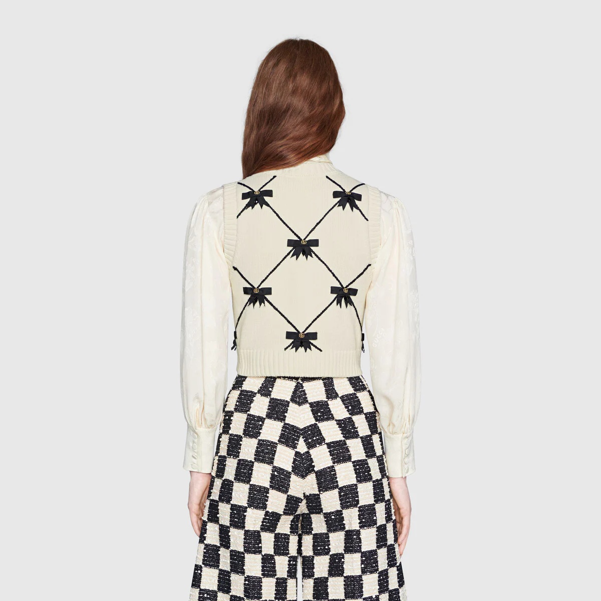 GG bows cotton vest - 4