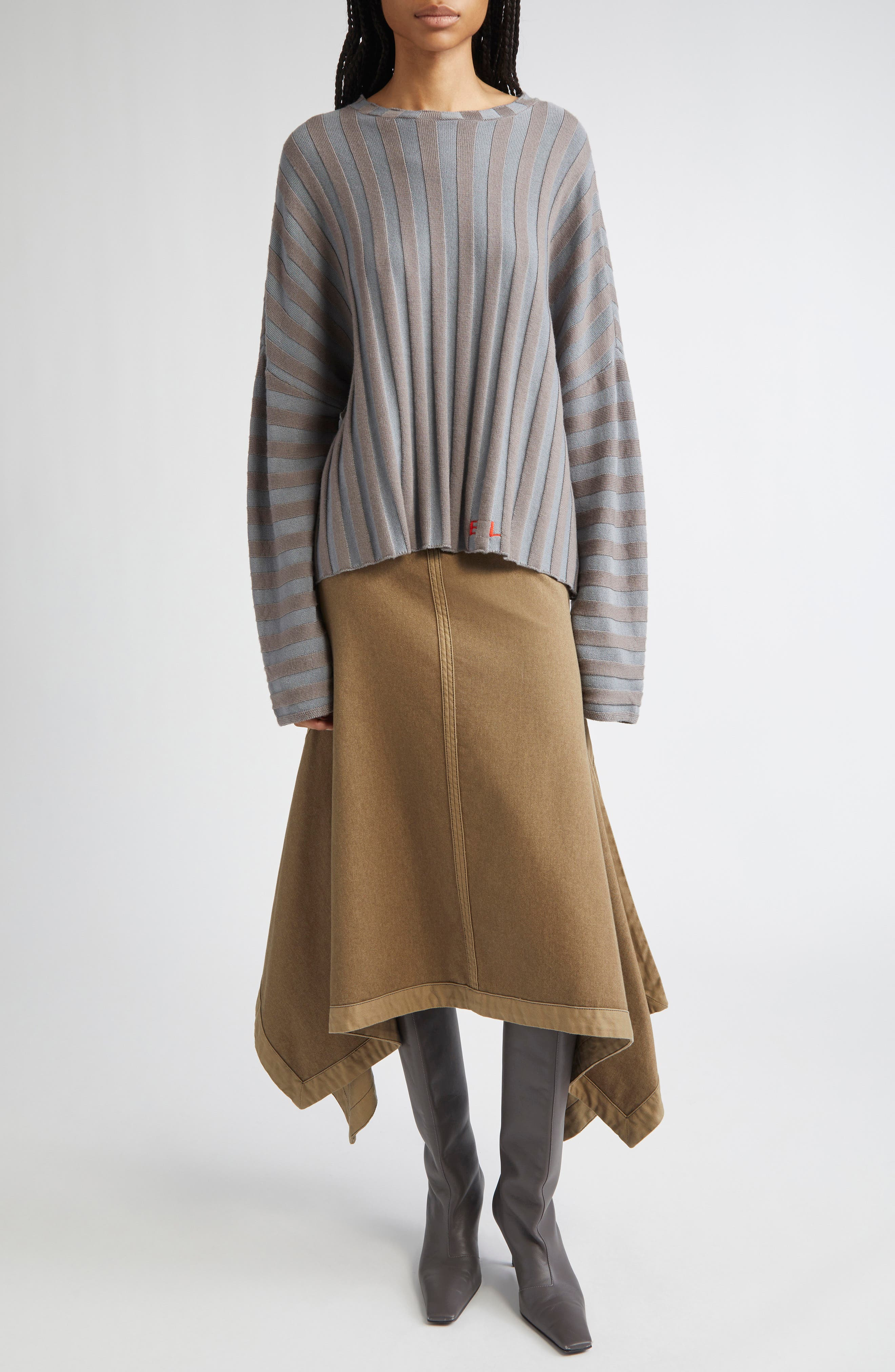 Eckhaus Latta Tarp Cotton Canvas Skirt in Earth at Nordstrom - 2