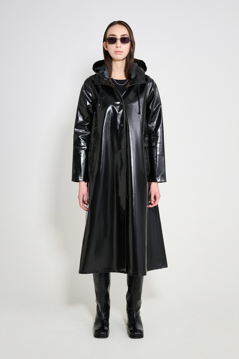 Mosebacke Long Opal Raincoat Black 1