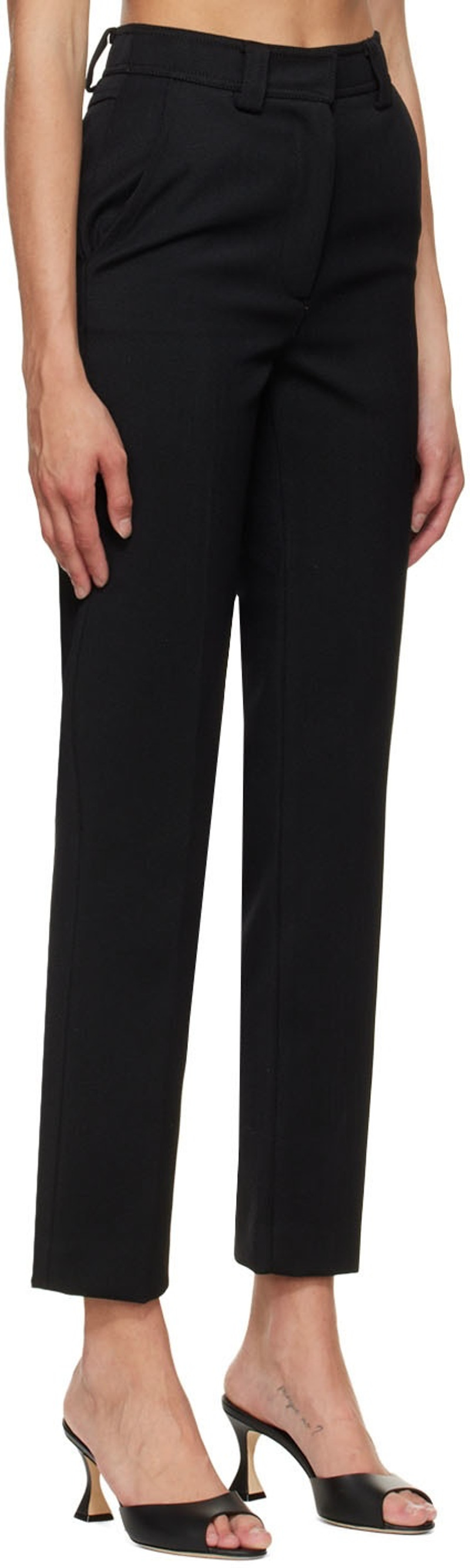 LVIR Black Slim-Fit Trousers outlook