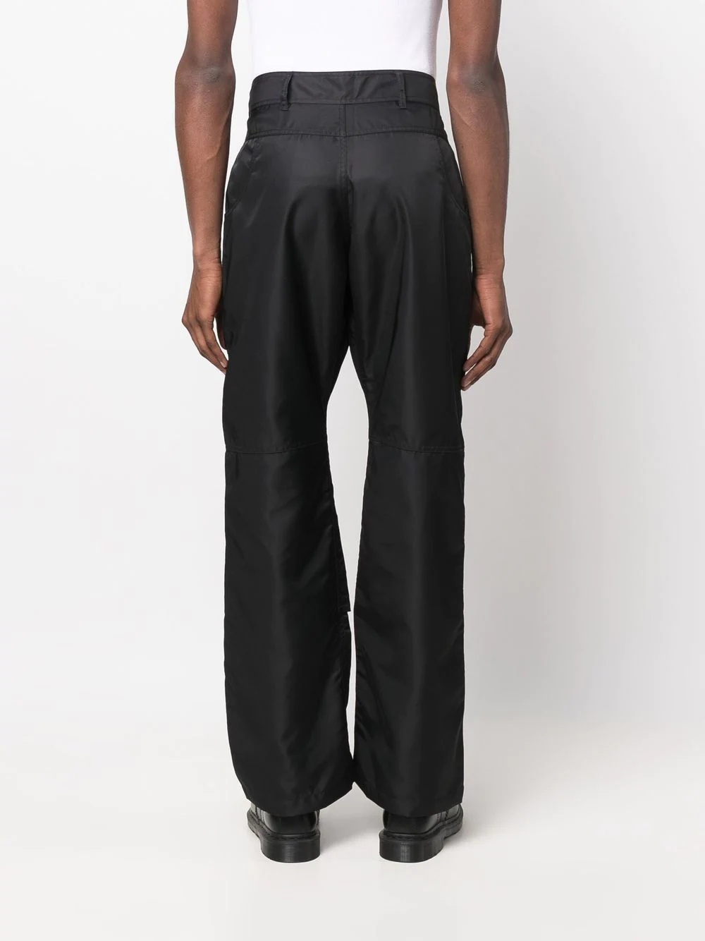 logo-embroidered straight cargo trousers - 4