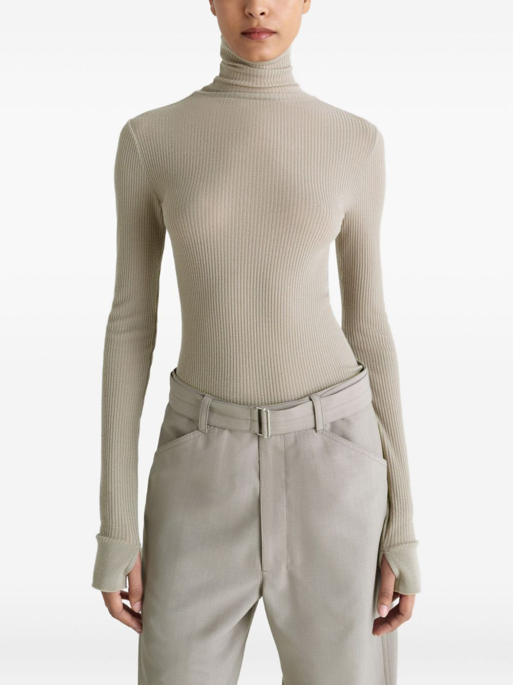 seamless turtleneck top - 3