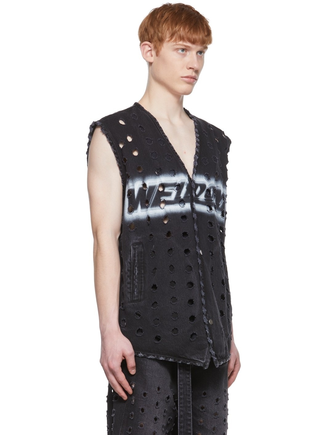 Black Cotton Vest - 2