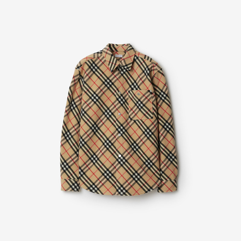 Check Wool Shirt - 1