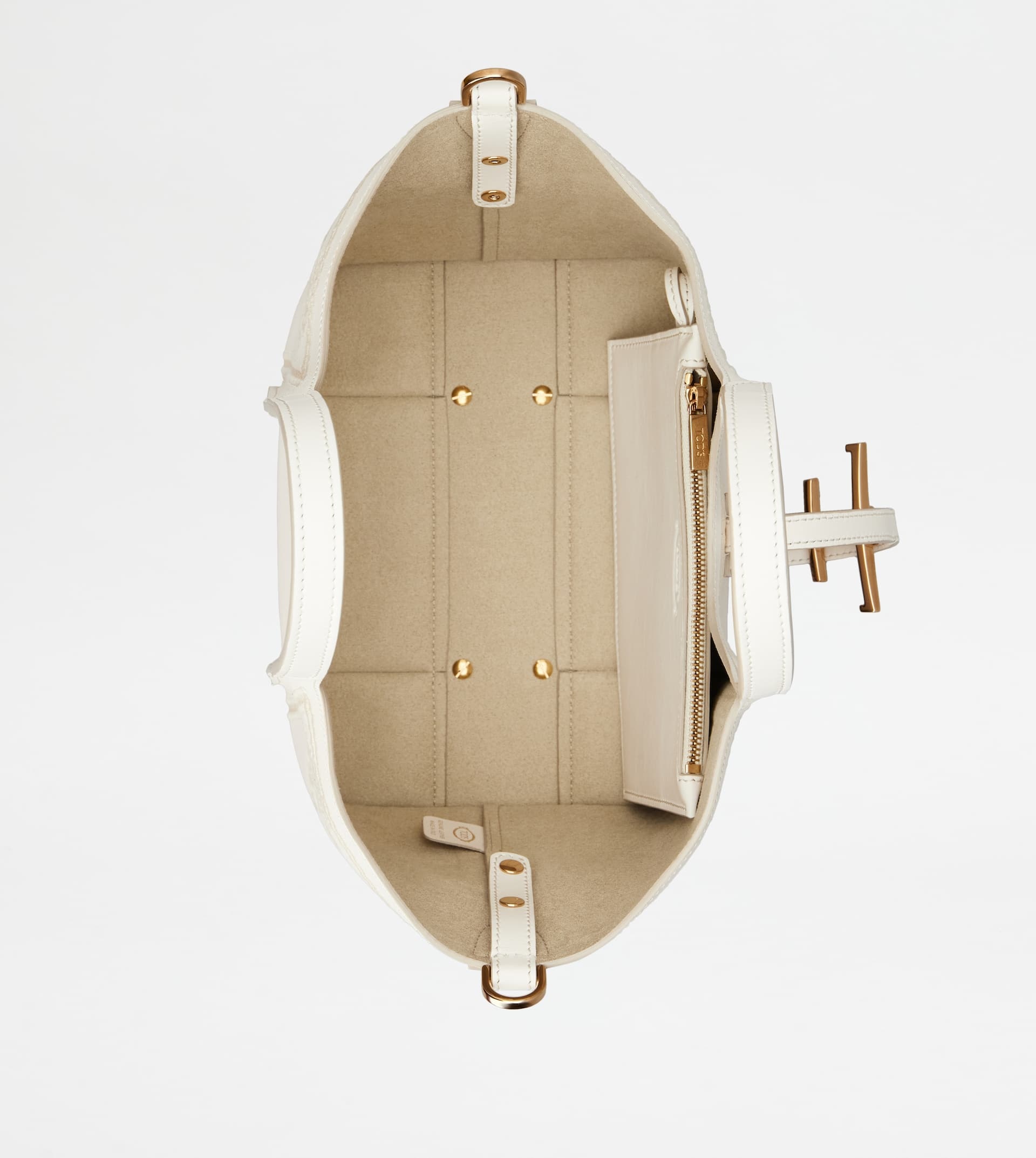 T TIMELESS SHOPPING BAG IN LEATHER MINI - WHITE - 5