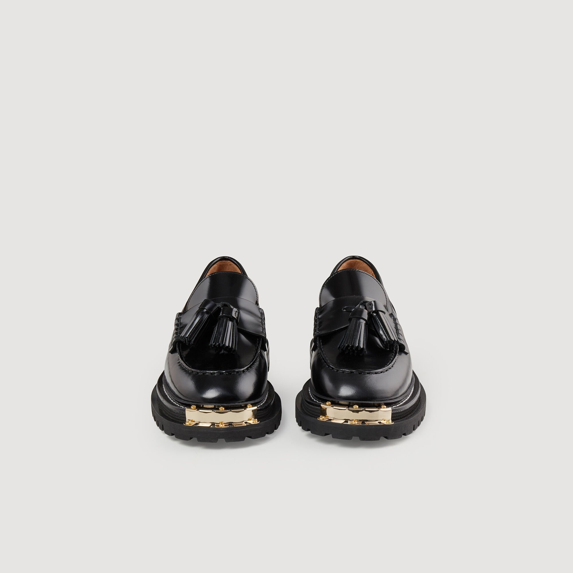 THICK-SOLED LEATHER LOAFERS - 4