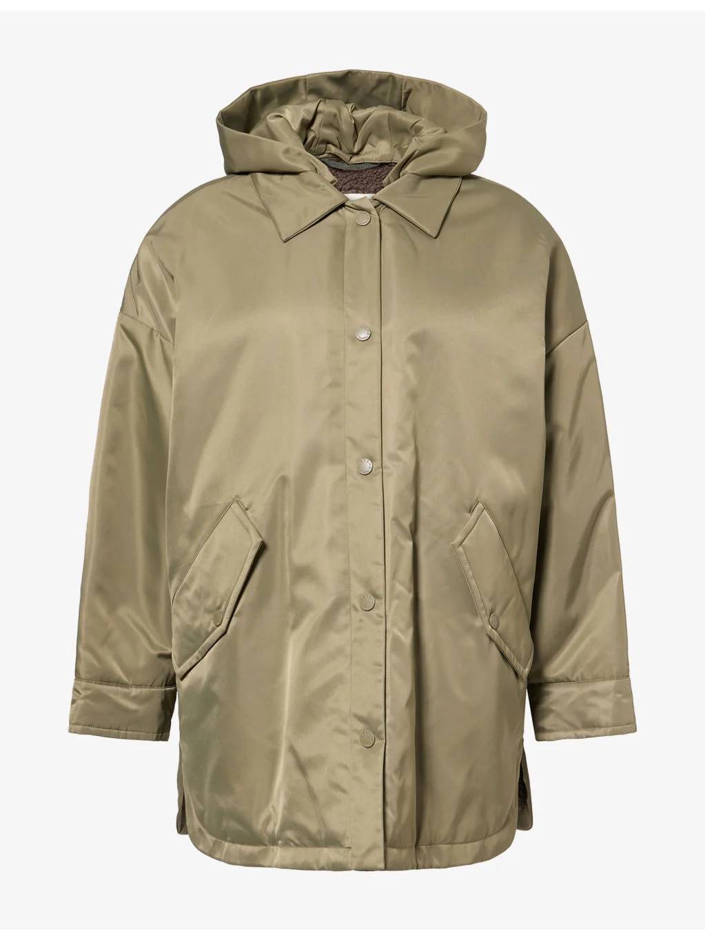 Detachable-Hood Flap-Pocket Shell Jacket - 1