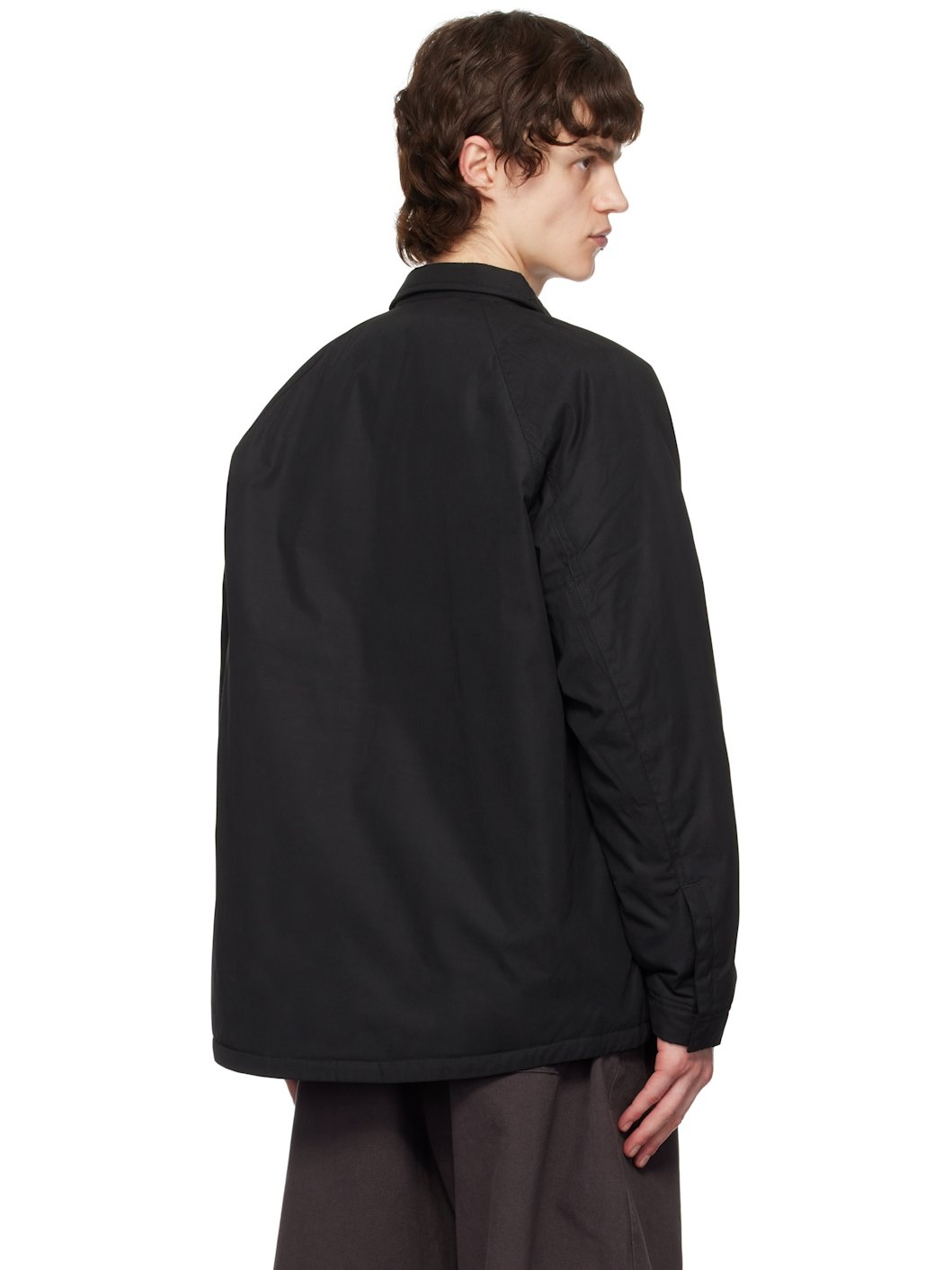 Black Padded Raglan Jacket - 3