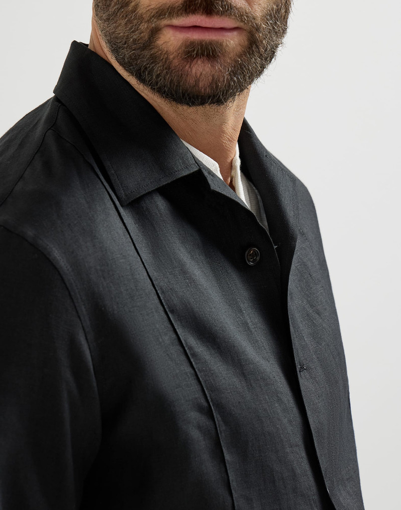 Linen easy fit shirt with Crête details 5