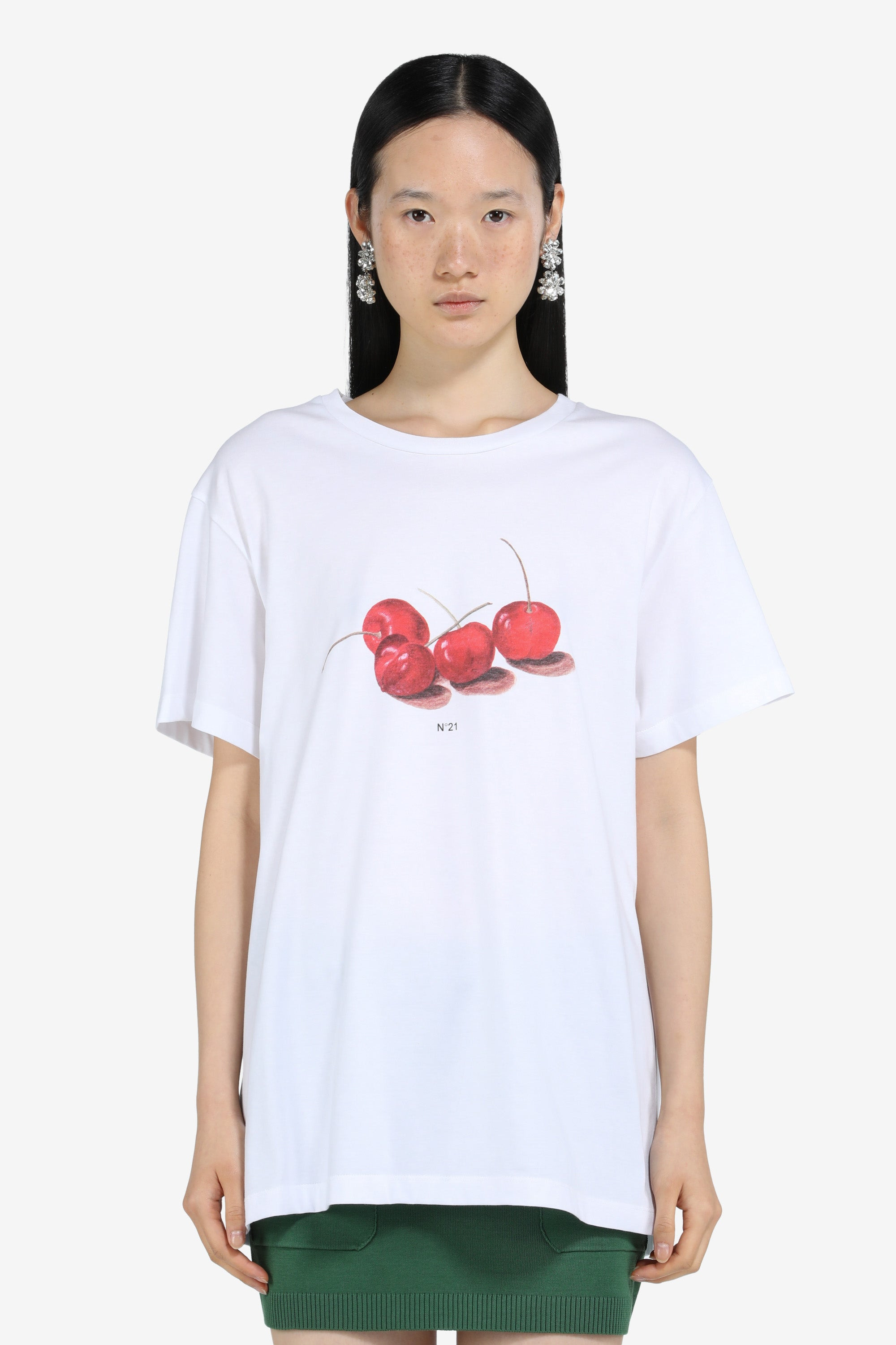 CHERRY-PRINT COTTON JERSEY T-SHIRT - 1