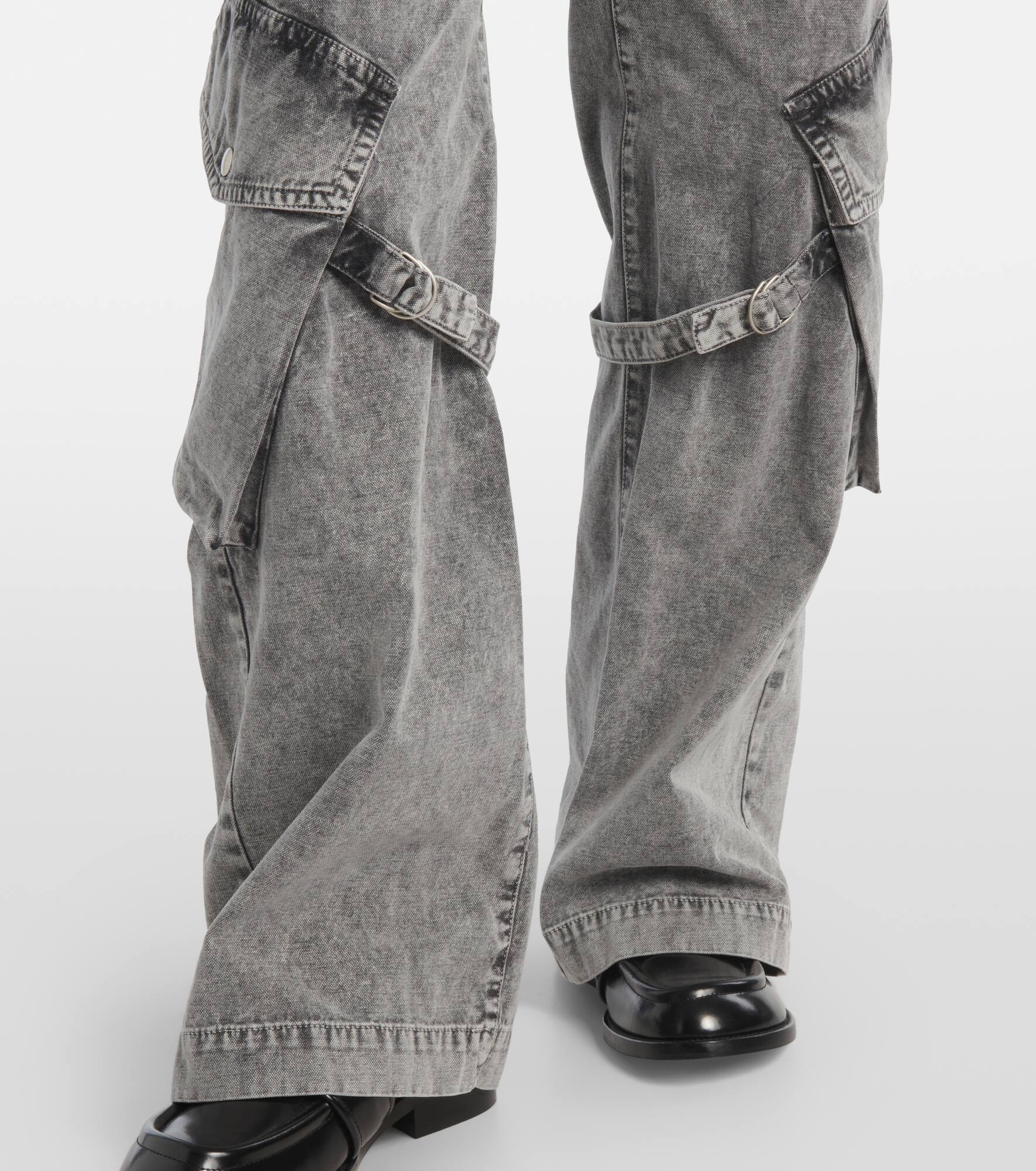 Mid-rise cotton canvas cargo pants - 5