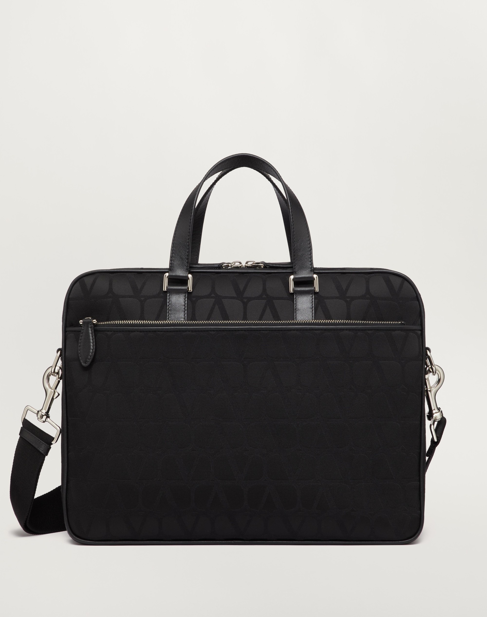 TOILE ICONOGRAPHE TECHNICAL FABRIC WORK BAG WITH LEATHER DETAILS - 1