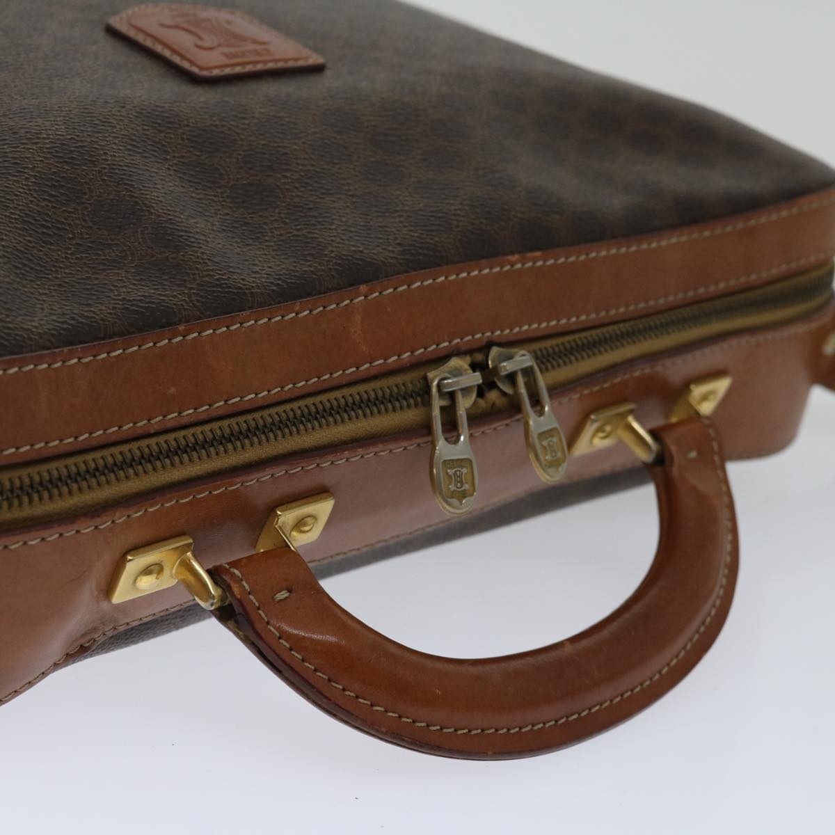 CELINE Macadam Canvas Hand Bag Pvc Brown - 4