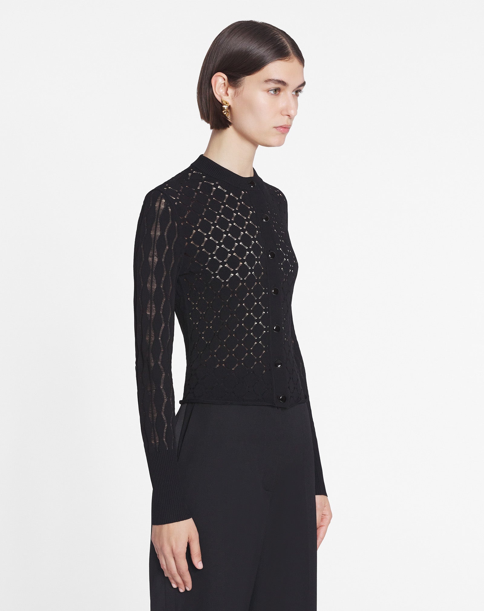 BODYCON CARDIGAN WITH ROUND NECK - 3