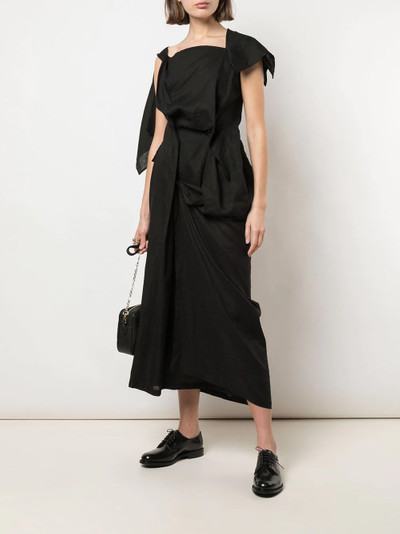 Yohji Yamamoto linen deconstructed midi dress outlook