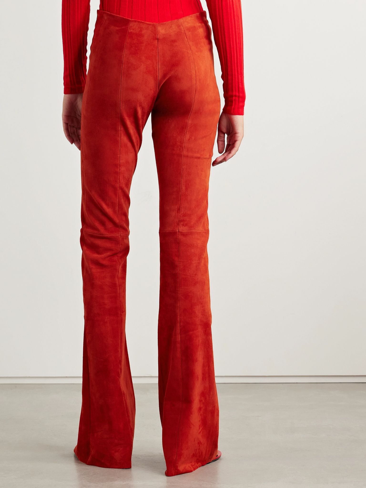 Gégé suede flared pants Red - 4