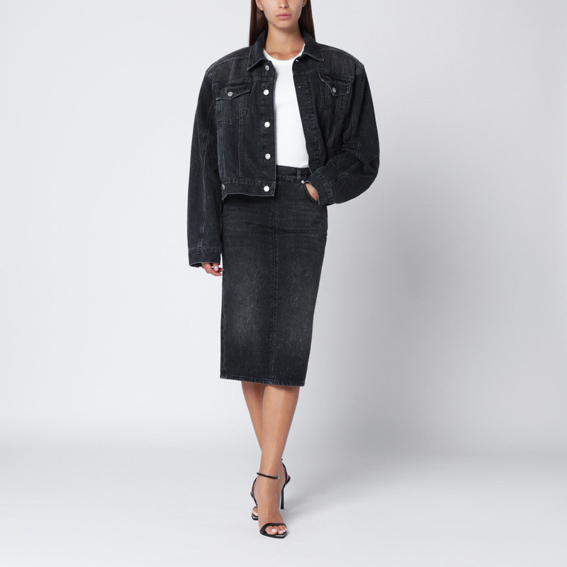 HAIKURE Black washed-effect Renee denim jacket outlook
