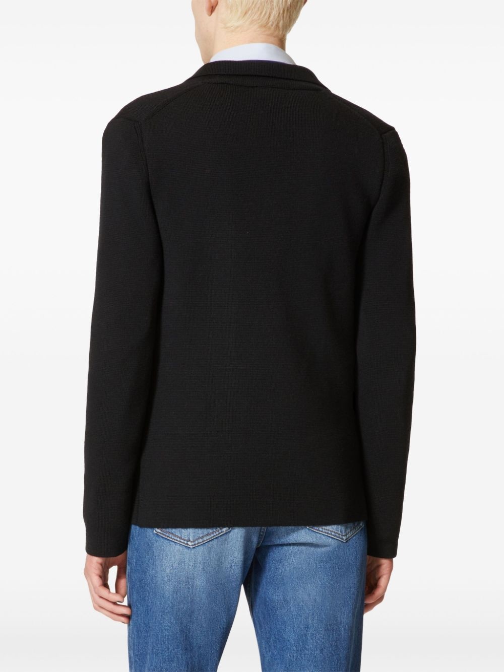 VLogo buttons wool knitted jacket - 4