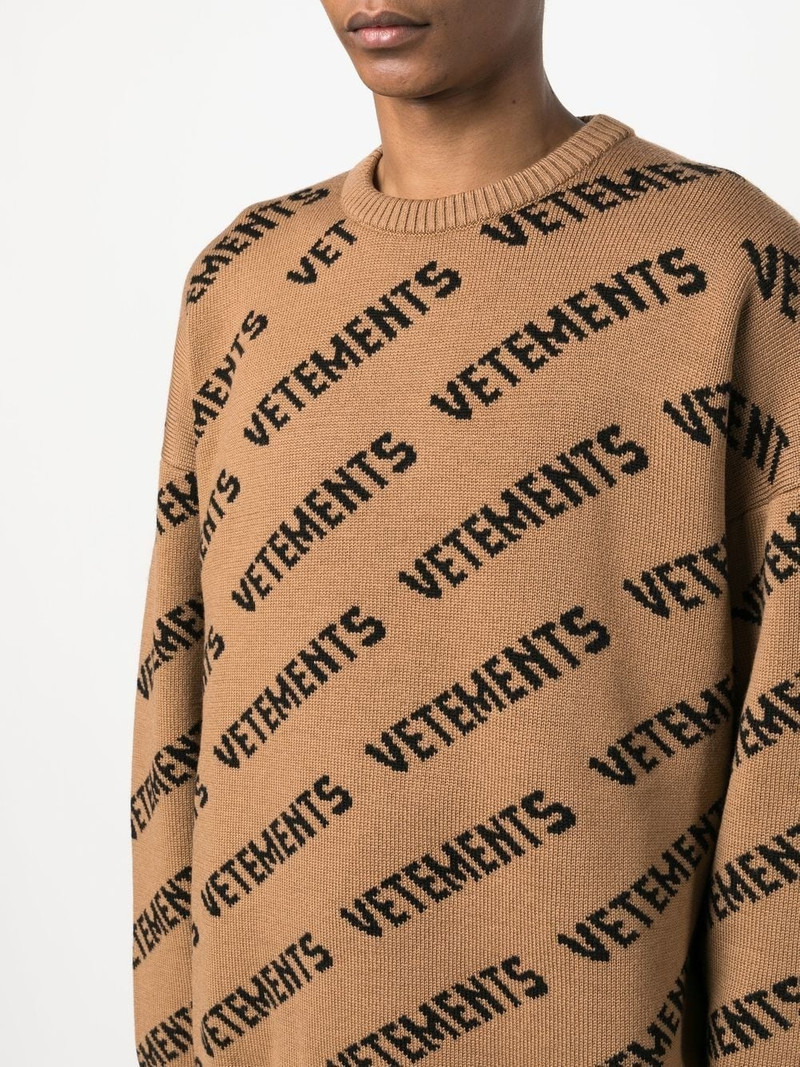 logo-print intarsia-knit jumper 5