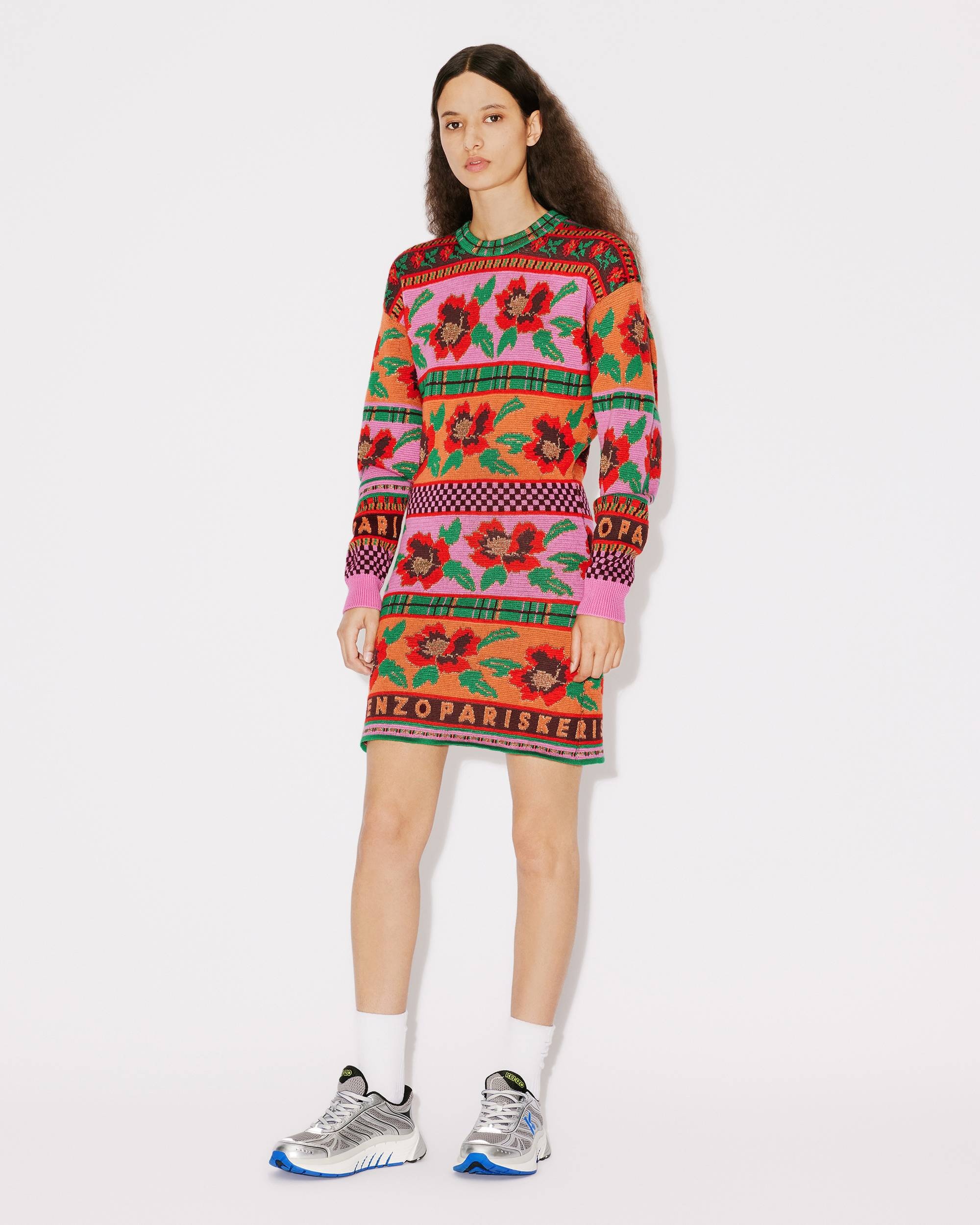 'Fair Isle' wool jumper dress - 1
