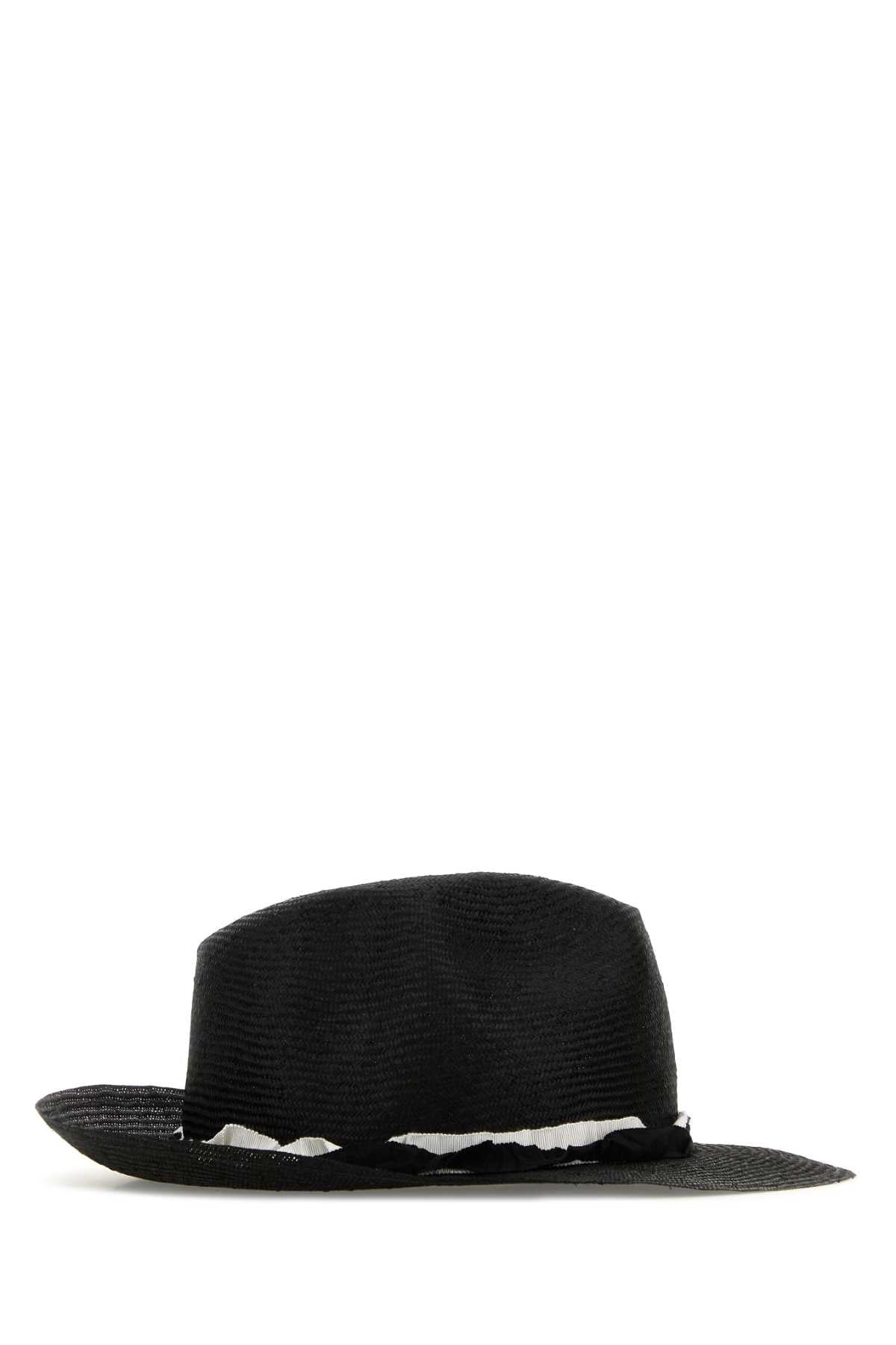 Yohji Yamamoto Men Black Raffia Hat - 2