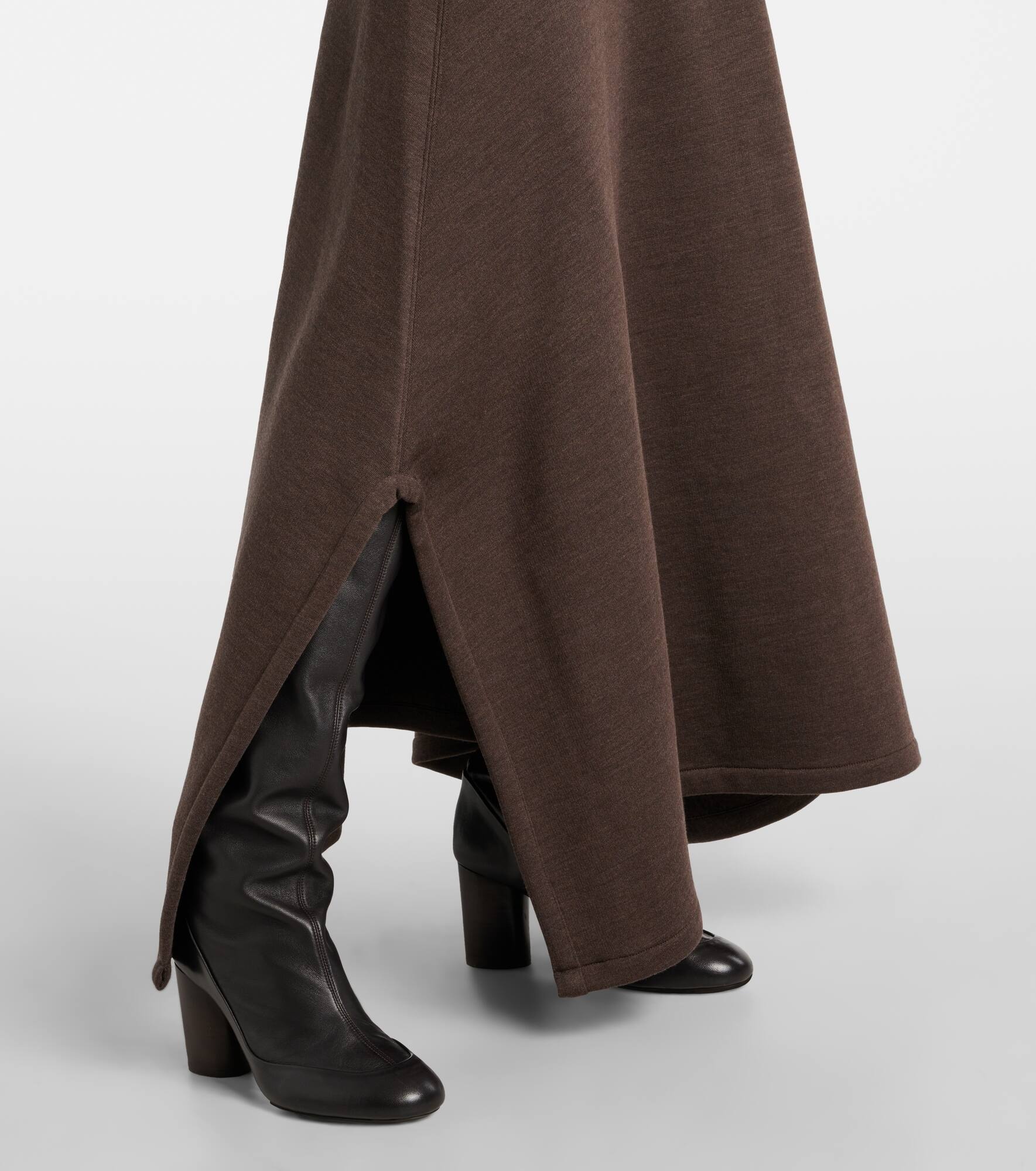Wool and cotton midi skirt - 5