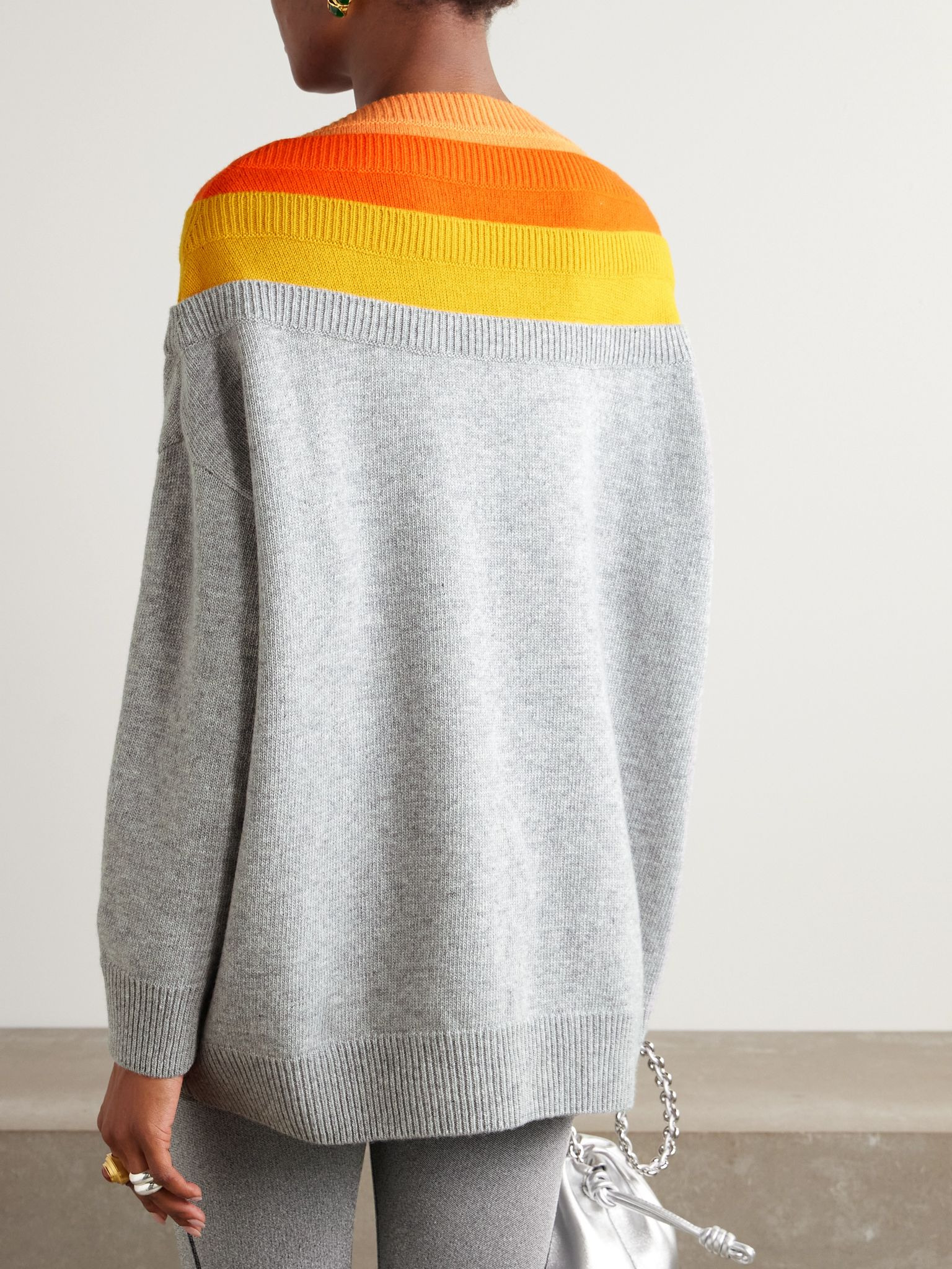 Layered wool-blend sweater Gray - 3