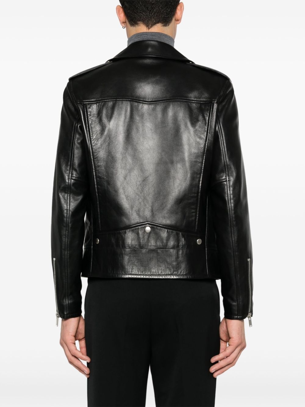 zipped biker jacket - 4