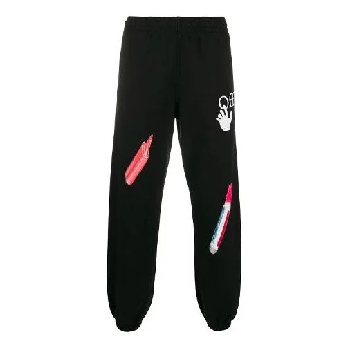 Off-White Pascal Pill Applique Sports Pants Men's Black OMCH030F20FLE0021001 - 1